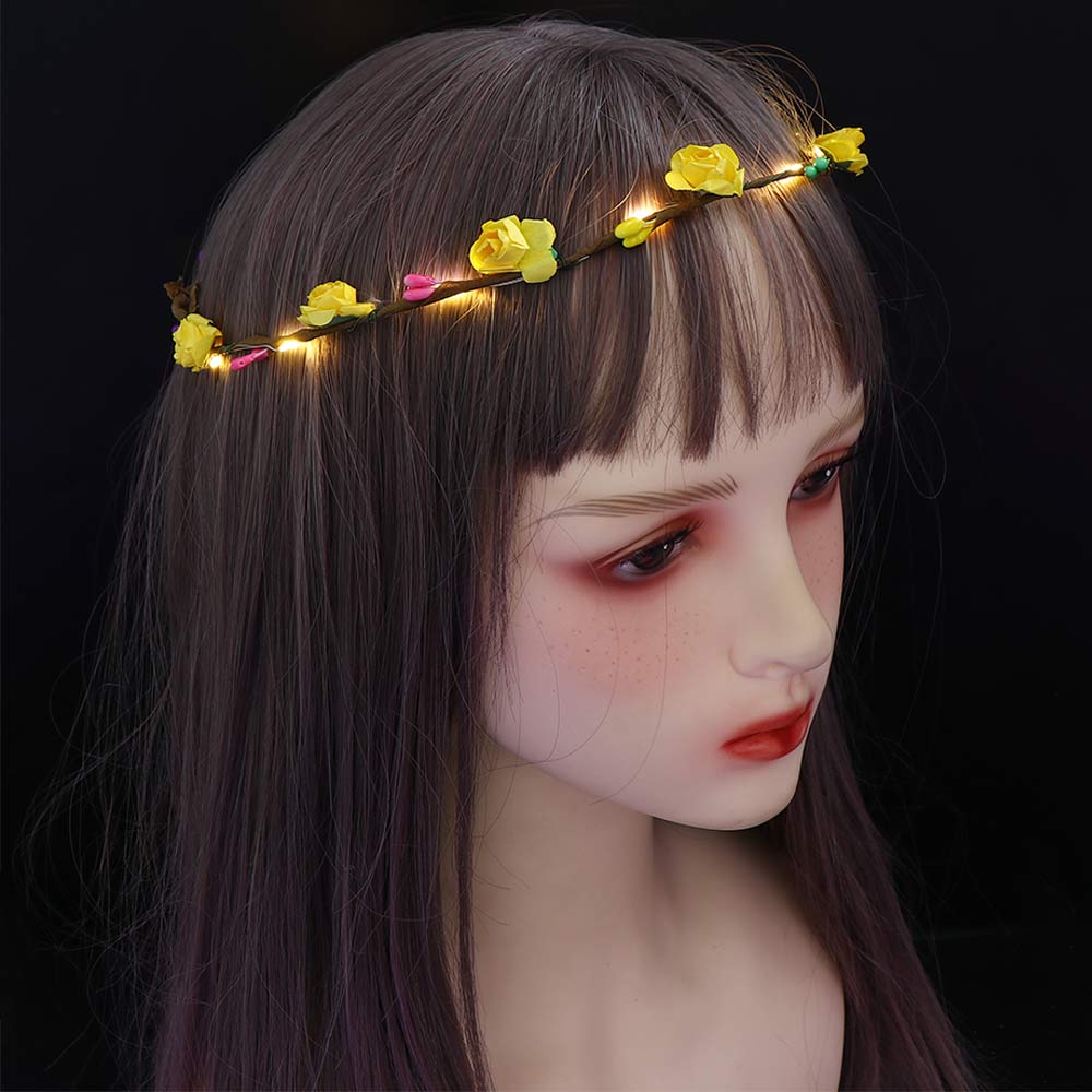LED Light Simulation Flower Seaside Beach Headband Flower Crowns Glowing Wreath Wreath Headband