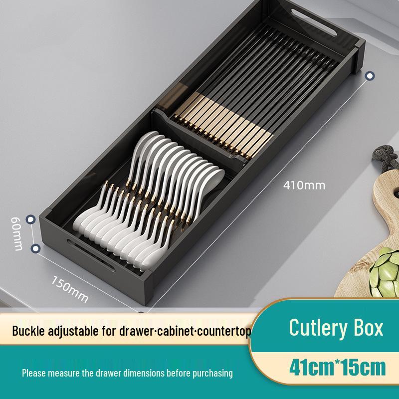 Kitchen Dish Drying Rack with Cutlery Holder and Drawer Organizer