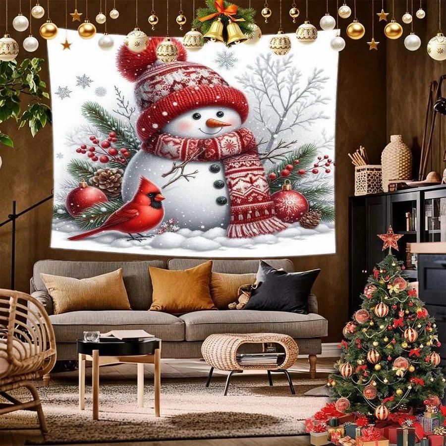 Santa Claus Christmas Tapestry Background Cloth Hanging Cloth Bedroom Bedside Decorative Wall Cloth Rental Dormitory Tapestry