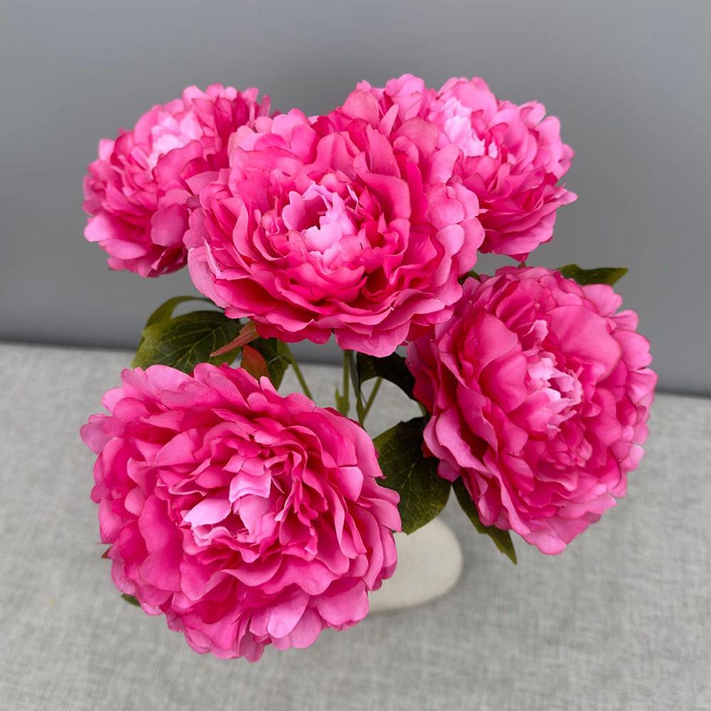 

5 Голів Багатоколірна Штучна Квітка Півонія Півонія Весільні Букети Реалістичні Квіти Домашня Декорація D