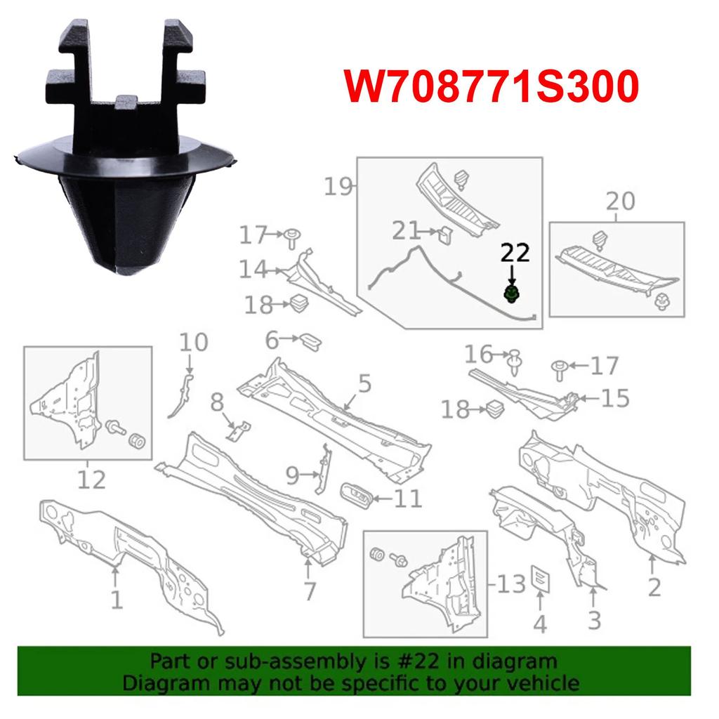 Radiator Shroud Air Deflector Cowl Grille Retainer Clip W708771S300 FOR Ford Expedition F-150 F-250 F-350 F-450 F-550