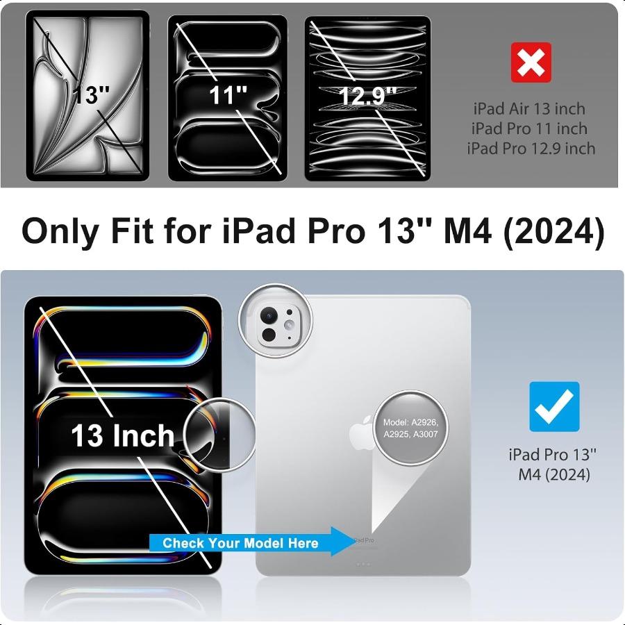 

Набор из 2+2 защитных стекол для экрана iPad Pro 13 дюймов 2025 7-го поколения M4 + Защитное стекло для объектива камеры Закаленное стекло с рамкой для выравнивания United States