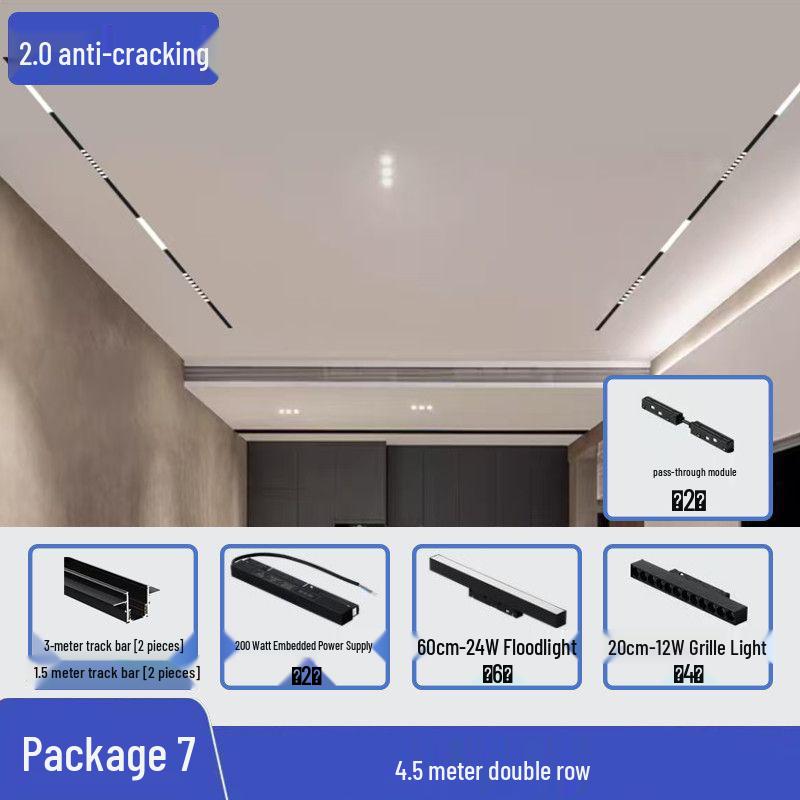 Shatterproof Magnetic Spotlight 2.0: Dual-Sided Energy-Efficient Aluminum Track Light for Living Rooms