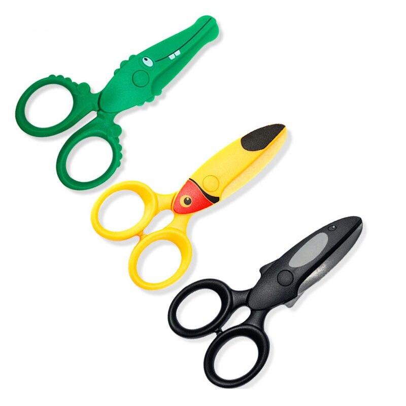 Cartoons Mini Scissors Plastic Kindergarten Manual Round Head Safety Kids Scissors