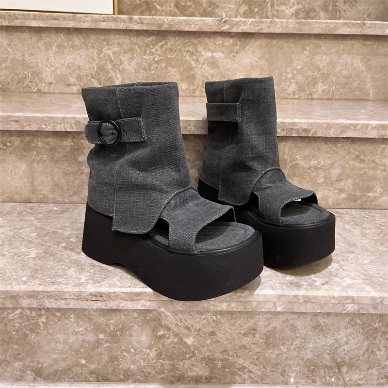 Mode Flats Plateau Damen Sandalen Bequeme Weiche Laufschuhe Lässige Mode Frau Zehenfreie Schuhe 2025 Sommer Cowboy Aushöhlen Femme Zapatos