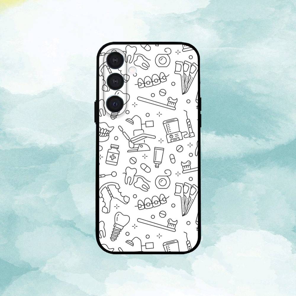 Cartoon T-Teeth D-Dentist Phone Case For Samsung  A73,72,71,A52,51,40,41,A22,A32,31,A13, Soft Black Shell Samsung a30 a20