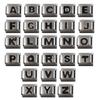 Italian Jewelry Charm Link Vintage Square Letter Beads Stainless Steel Material
