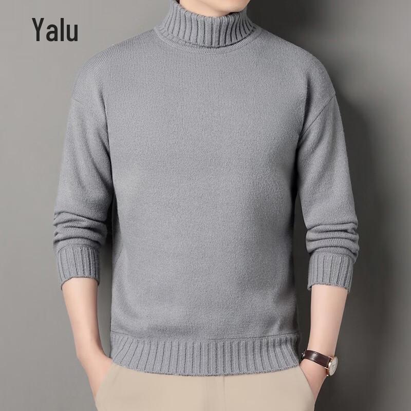 Yalu Men's Fleece-Lined Mock Neck Knit Sweater
