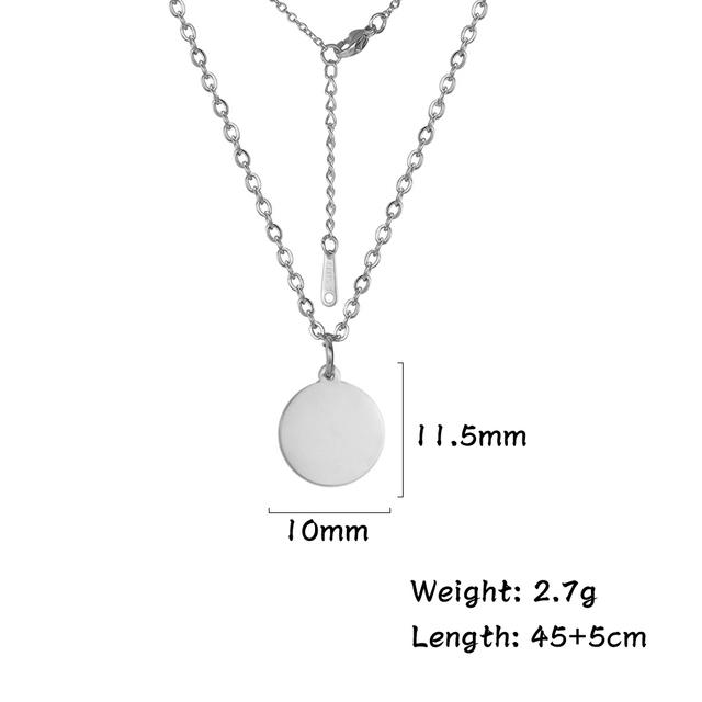 Geometric Round Heart Choker Necklace for Women Stainless Steel Minimalist Simple Clavicle Neck Chain Jewelry