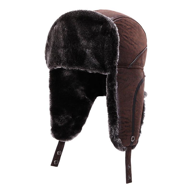 Winter Men's Fashion Thickened Thermal Hat Outdoor Travel Piled Thickened Ear Protection Cold Cotton Hat