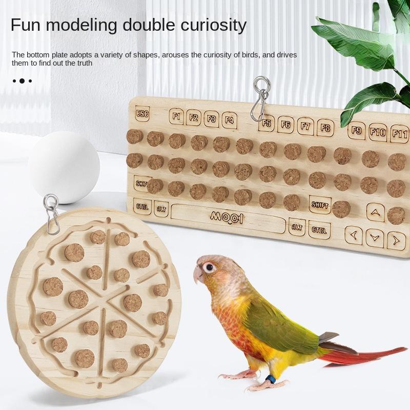 

Pet Supplies Block Bird Toy Bird Pecking Cork Toy Parakeets Cages Perches
