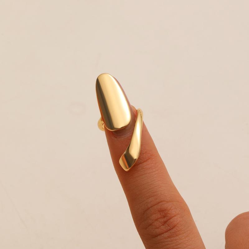 

2026 New Metal Inlaid Zircon Nail Cover Rings for Women Trendy Irregular Removable Nail Ring Fashion Party Zircon Accessories