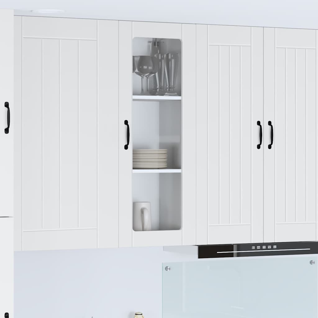 Wall Mounted Glass Cabinet LUCCA White 40 X 31 X 100 Cm Particleboard