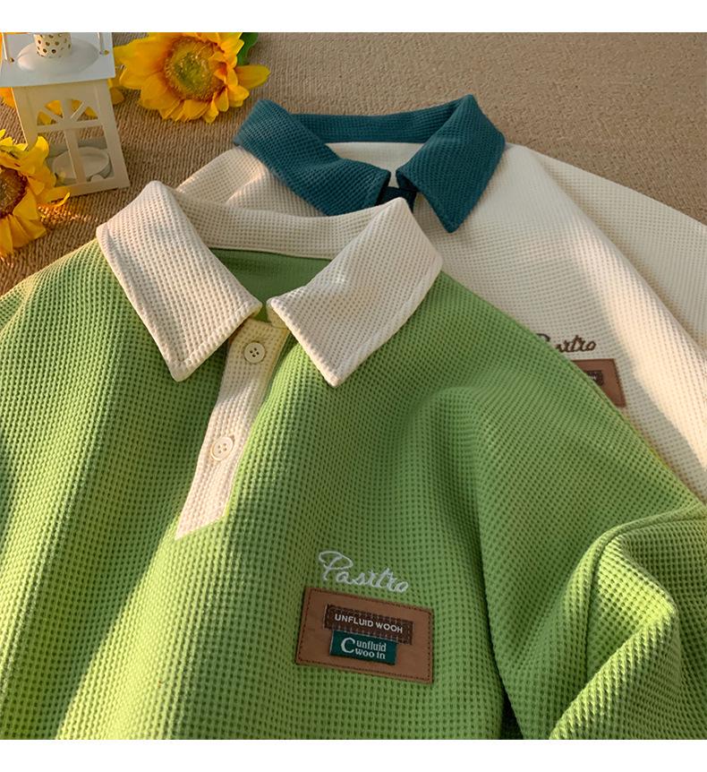 Men's Retro Trend Heavy Cotton Short-Sleeved Polo T-Shirt