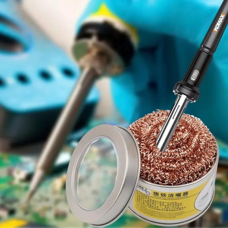 3/1PC Soldering Iron Tip Cleaner Welding Iron Tip Cleaning Copper Wire Clean Ball No Water Needed Soldering Head Tin Remove Tool