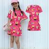 Girls Loose Fit Short Sleeve Dress Animal Print Lightweight Casual Round Neck Summer Dress for Kids
