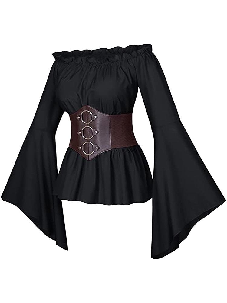 Medieval Women's Pirate Costume Shirt for Role-Playing Festivals