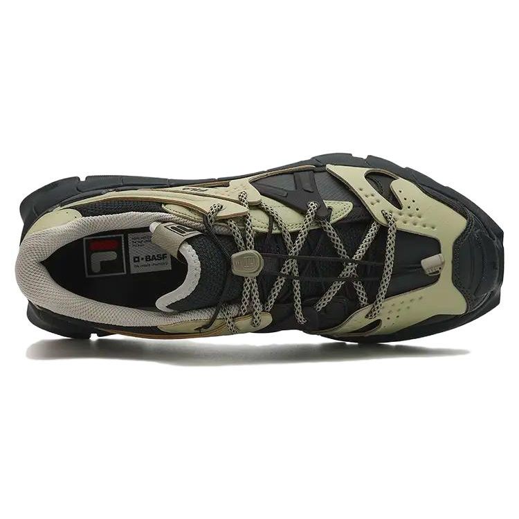 Fila Insetto Fabric Synthetic Leather TPU Trendy Comfortable Shock Absorbing Wear Resistant Low Top Dad Shoes Men Sneaker Black Yellow F12M341106FFS