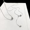 Punk Style Silver Color Stainless Steel Beaded Ball Pendant Necklace for Women Double Layer Hip Hop Rock Chokers Jewelry Gift
