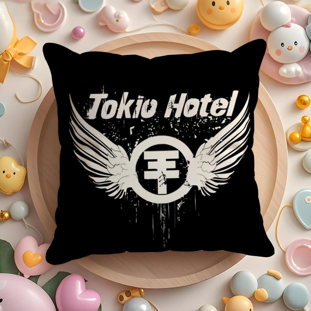 Rock Band T-Tokios H-Hotels Pillow Case Soft Plush Fabric Double-Sided Printed Cushion Cover Warm Winter Sofa Pillow Case