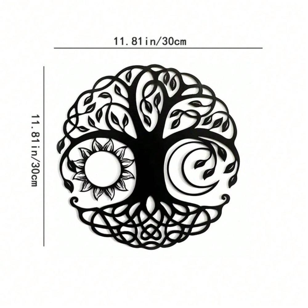 1 шт. Круглая металлическая настенная art «Древо Жизни», Железная скульптура для украшения гостиной, спальни дома TY2548-11.81in разноцветный