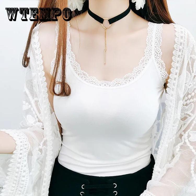 Camisole Plus Size Lingere Tank Top Lace Strap White Black Sleep Vest Bralette Crop Top Sexy Camis Slim Corset Undershirt Tanks