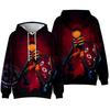 Sudadera con Capucha Estampada Galería de Criaturas Oscuras para Hombre, Patrón Diverso de Figuras Espeluznantes y Calaveras Gráfico Completo Holgada, Perfecta para Salidas Deportivas Casuales