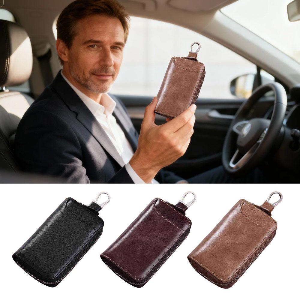 Universal Large Capacity Key Holder Leather Multi-Function Key Storage Pouch Car Key Storage Women Men