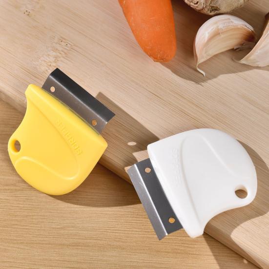 Stainless Steel Ginger Peeler, Mini Garlic Skin Remover Scraper, Multifunctional Vegetable Fruit Peeler with Non Slip Handle, Portable Hanging Hole