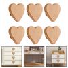 6 Pack Furniture Handles Cabinet Heart Shaped Wooden Handles Drawer Handles Solid Wood Cute Children\'s Room Handle Cabinet Door