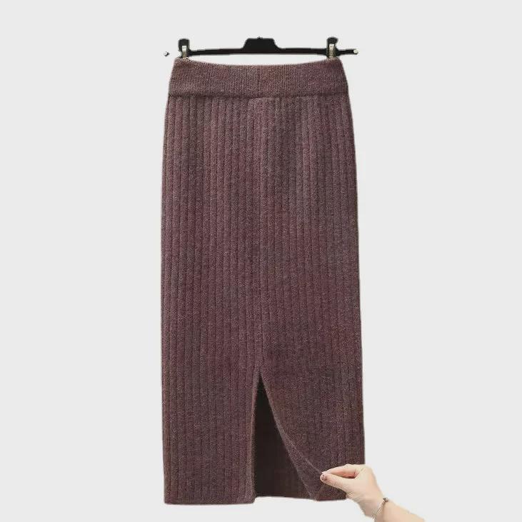 Dámská vlněná pouzdrová sukně s vysokým pasem - Kolekce podzim/zima 2023