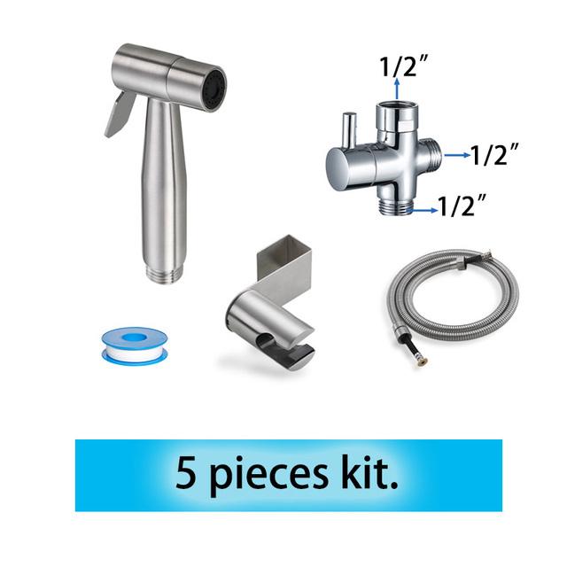 Handheld Bidet Sprayer Set For Toilet Hand Bidet Faucet Bathroom Hand Sprayer Shower Head Stainless Steel Material