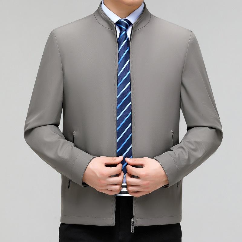 Genuine men's jacket, dad jacket, jacket stand collar, casual business executive spring and autumn