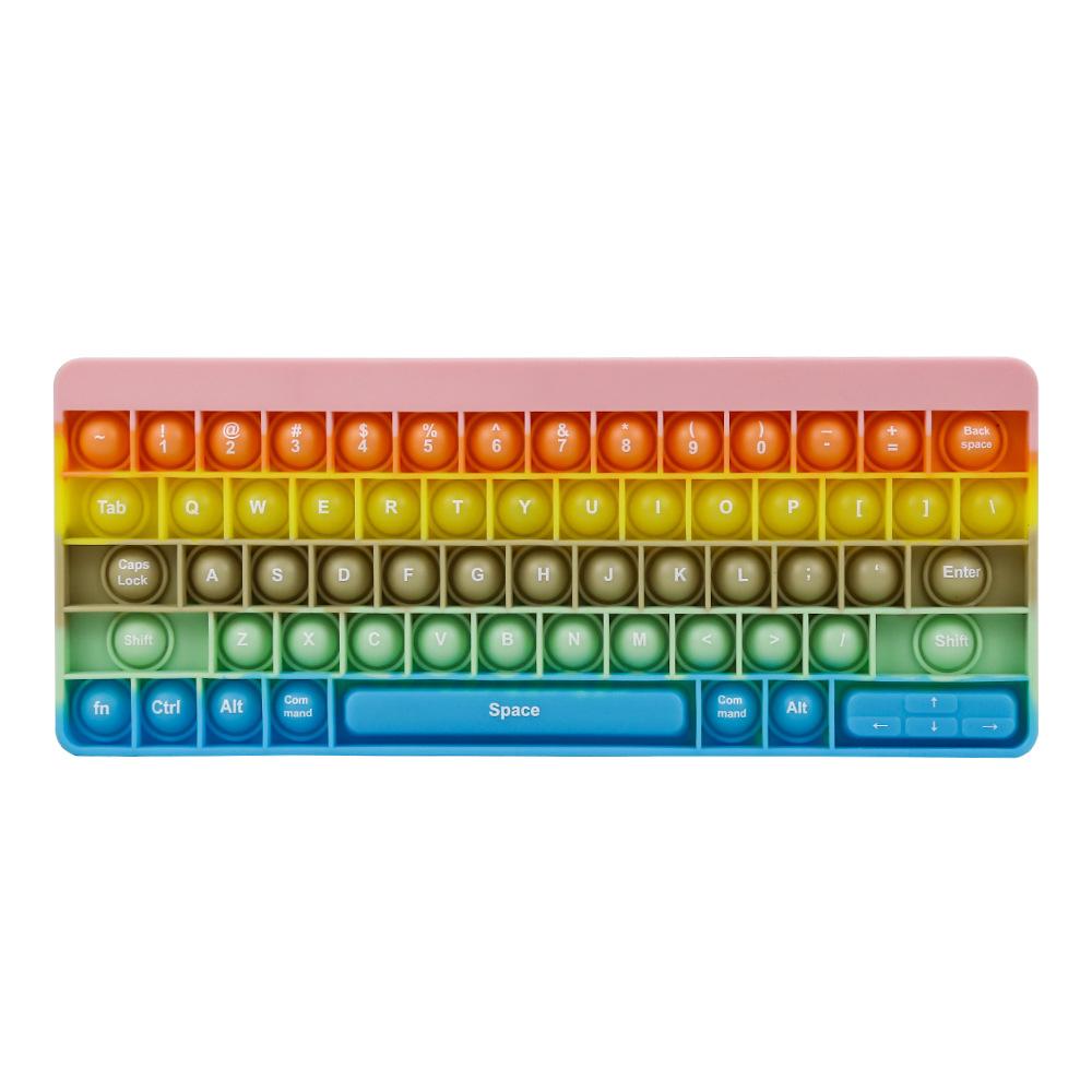 Velká popová klávesnice Antistresová pro dospělé Pop Tie Dye Push Bubble Board Senzorická hra Fidget hračka Antistresová klávesnice pro nácvik psaní