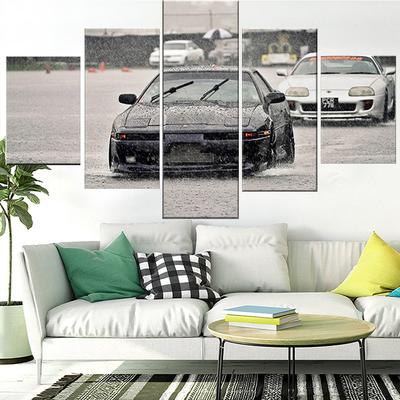 5 Pieces Wall Art Canvas Painting Luxury Sports Car Poster Modern Living Room Modular Decorative Framework Free Shipping