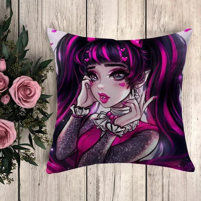Подушка Дракулаура Монстер Хай Декоративные Наволочки Подушки Декор для Дома Декор Автомобиля Наволочка Наволочки,(1) 30x30cm