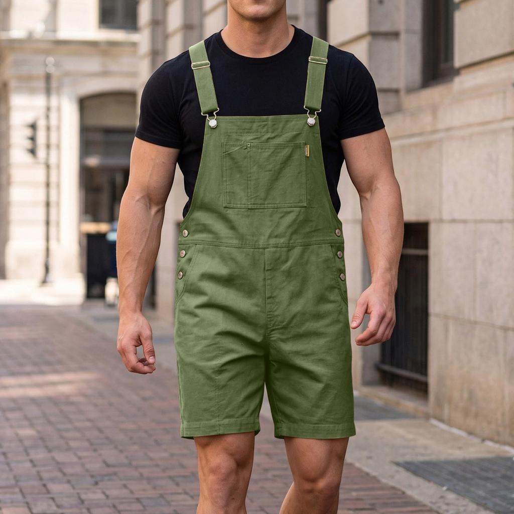 Men's Short Overalls Bib Dungarees for Casual Everyday Wear