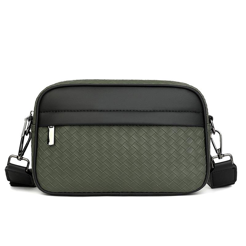 Men's Crossbody Woven Square Bag - Casual, Trendy, Sporty, High-Grade Business Storage
