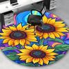 1pc Colorful Sunflower Round Carpet Anime Design Chair Mat, Non Slip Rug for Office & Home Decor
