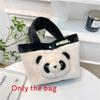 Furry Panda Embroidered Hugging Bamboo Diagonal Cross Backpack For Use Daily