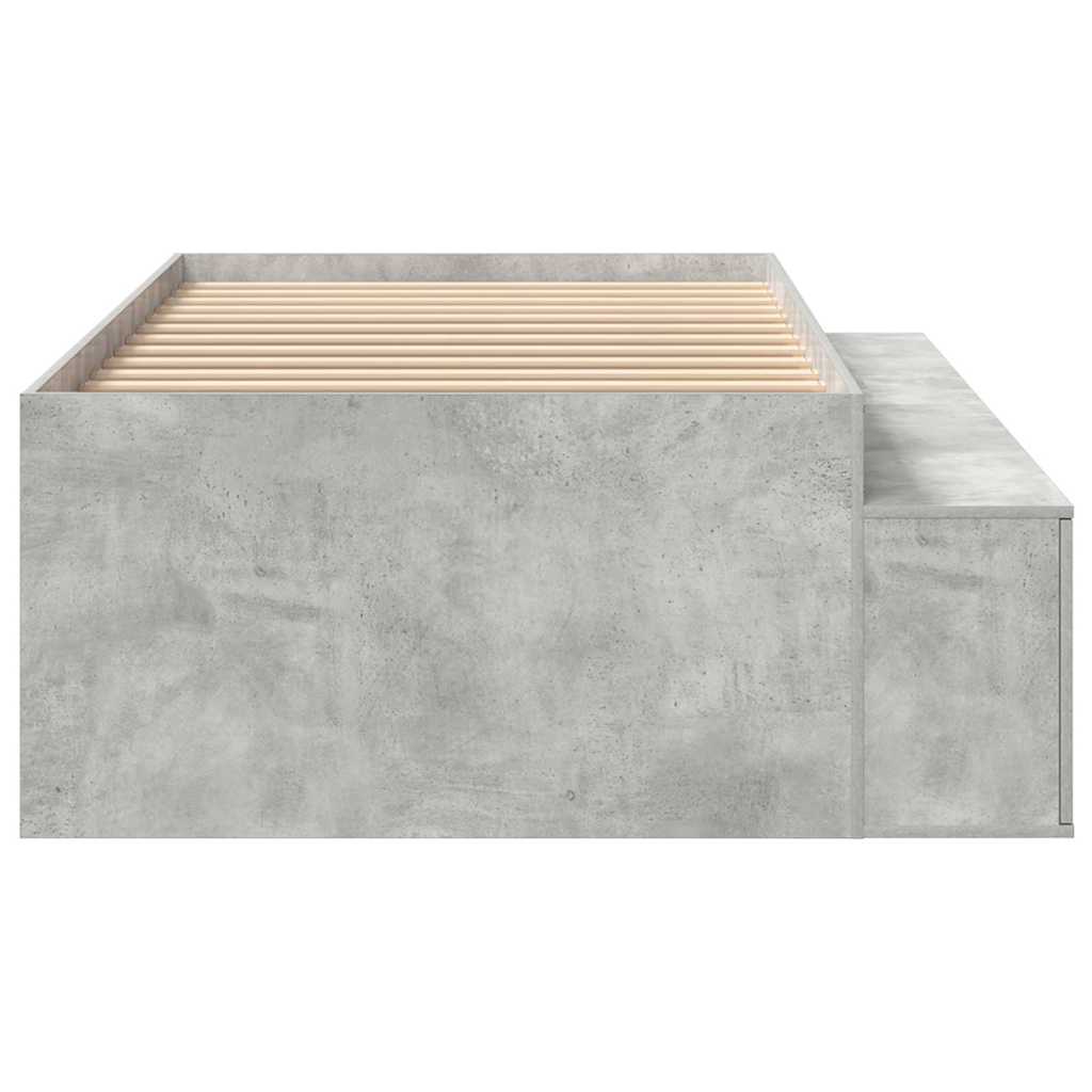 Bed Frame with Drawers Concrete Grey 80 x 200 cm Engineered Wood