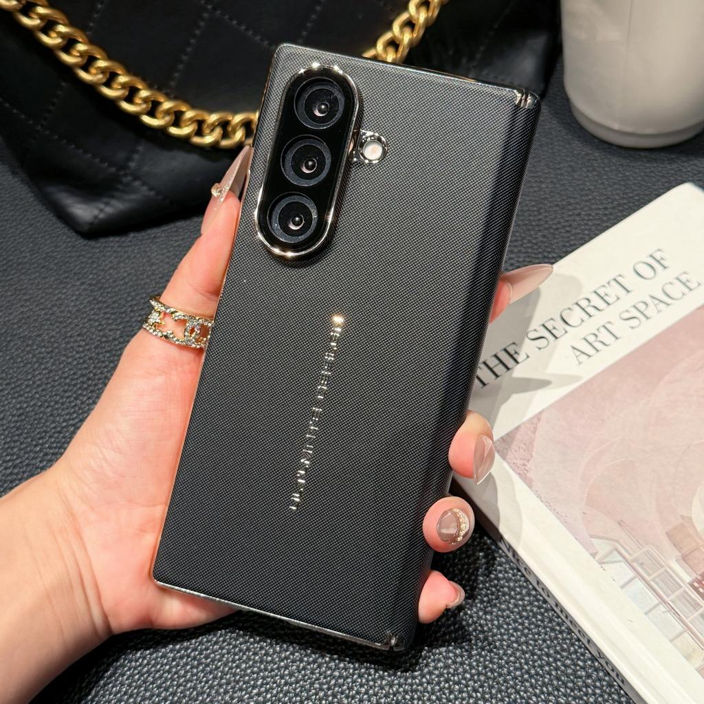 Case for Samsung Z FOLD 7 Electroplated Dual Axis Hinge Phone Case with Magnetic Attraction Tough Shell Plain Shock Proof