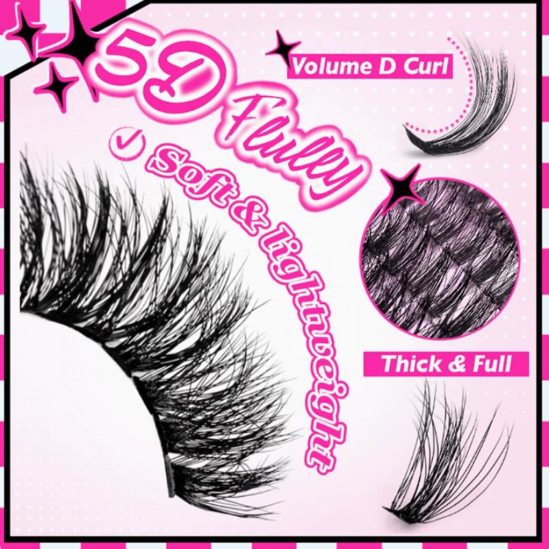 Natural Cluster Feather Lash Kit Segmented Eyelash Lash Glue Eyelash Grafting Kit Lash Extension Essential With Mix Effortless
