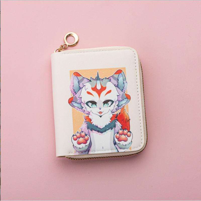 New Fresh and Sweet Women's Wallet Anime Cartoon Leather Embossed Wallet Change Bag Storage
