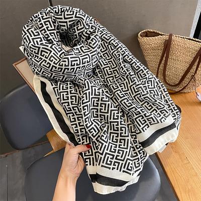 1ks 180*90cm Keep Warm Nové Elegantní Luxusní Hedvábný šátek Dekorace Šátek Ochrana před sluncem s dámskou módou