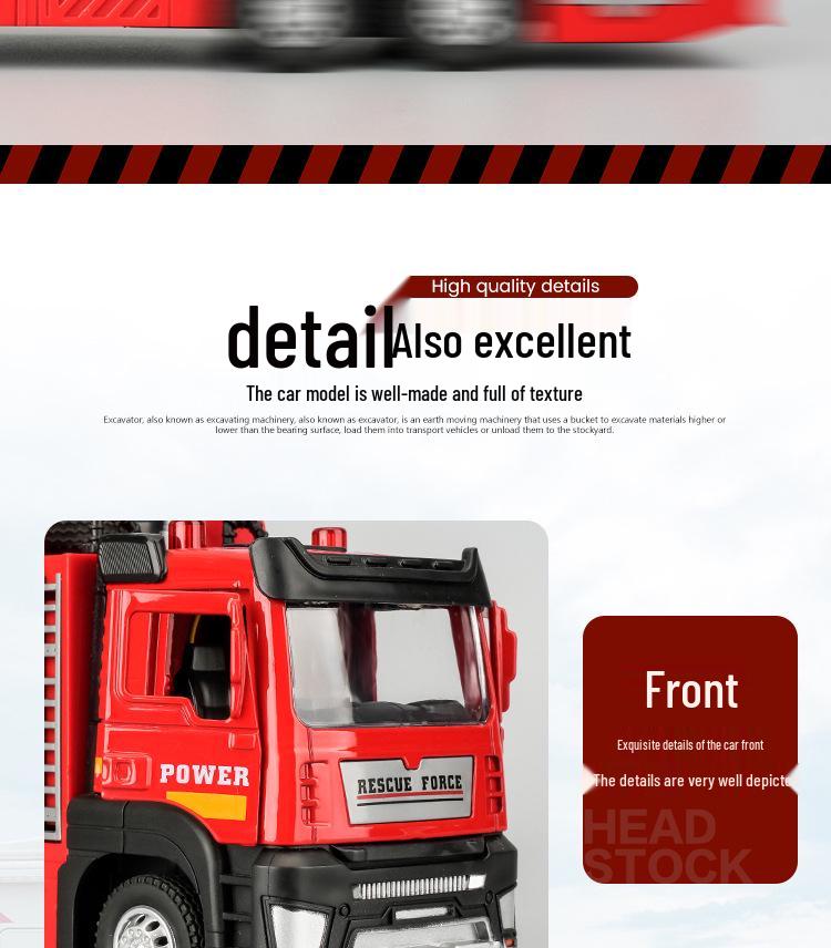 Boxed Alloy Fire Truck Model for Kids – 1:32 Scale