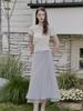 Peulomdeimomeonteu See-Through Layered Long Skirt_Green Grey