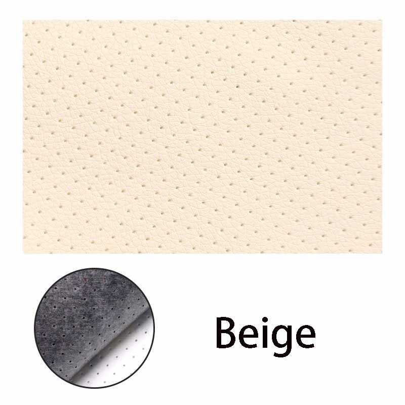 1 мм Толстая Перфорированная Дышащая Кожа с Рисунком Личи Самоклеящаяся Виниловая Пленка ПУ - для DIY Мебели, Ремонта Автомобильного Салона, Обновления Дивана 20*30cm слоновая кость