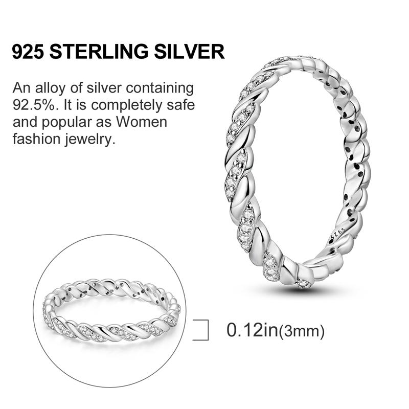New 925 Silver Rings Zircon Sparkling CZ Rings Rings For Women Original Wedding Fine Jewelry Accessories Gifts