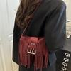 Modna Torba na Ramię z Frędzlami Niszowa Wszechstronna Retro Torba Crossbody Mała Kwadratowa Torba Prezent Urodzinowy Torba na Ramię Wysokiej Jakości Torba KTB